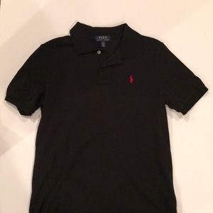 Black Large Polo Shirt with Red Polo Emblem